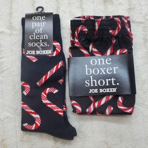 NWT Joe  Boxer Men's Underwear Boxer Shorts + Socks Christmas Vintage 90s Small - Picture 3 of 7